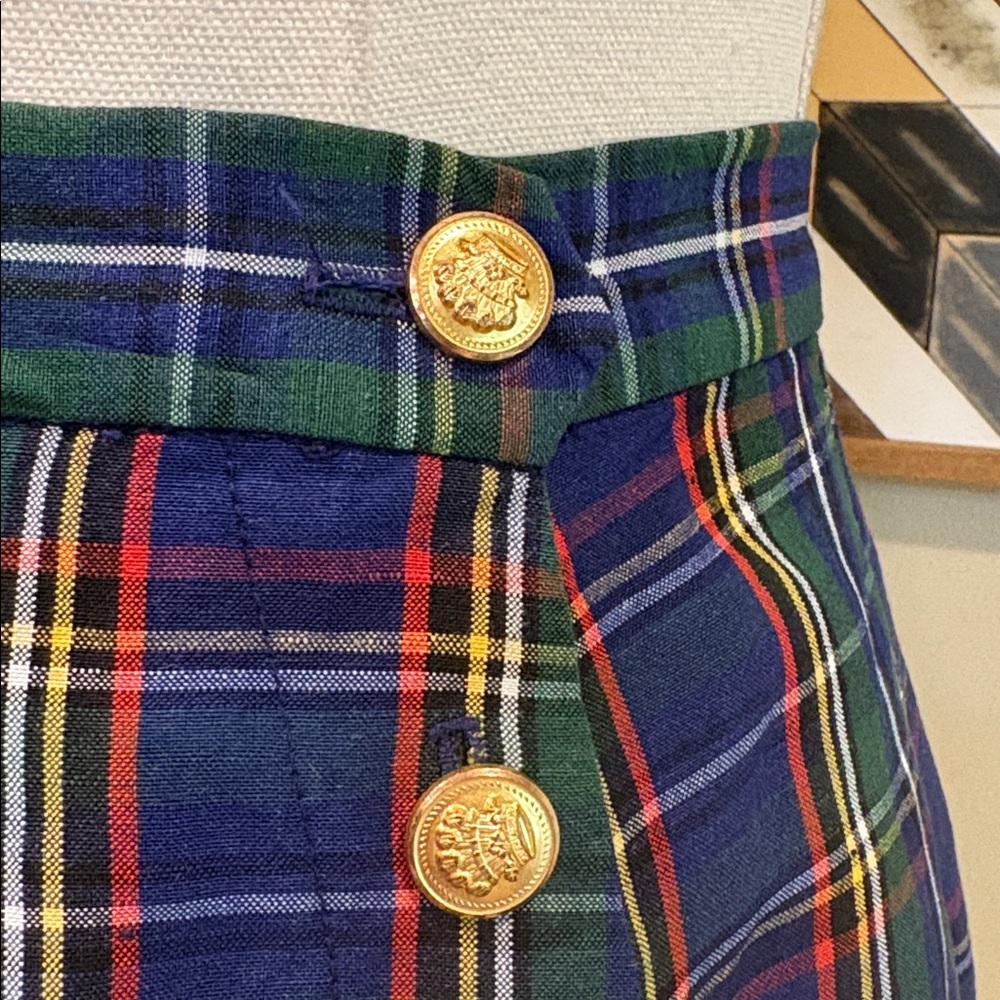 Ralph Lauren Blue and Green Plaid Pencil Skirt - Picture 5 of 14